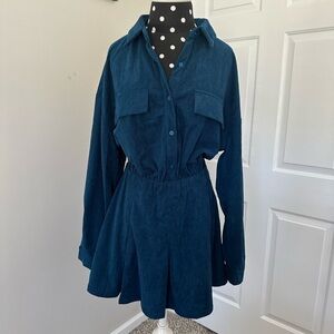 Cider Corduroy Blue Dress